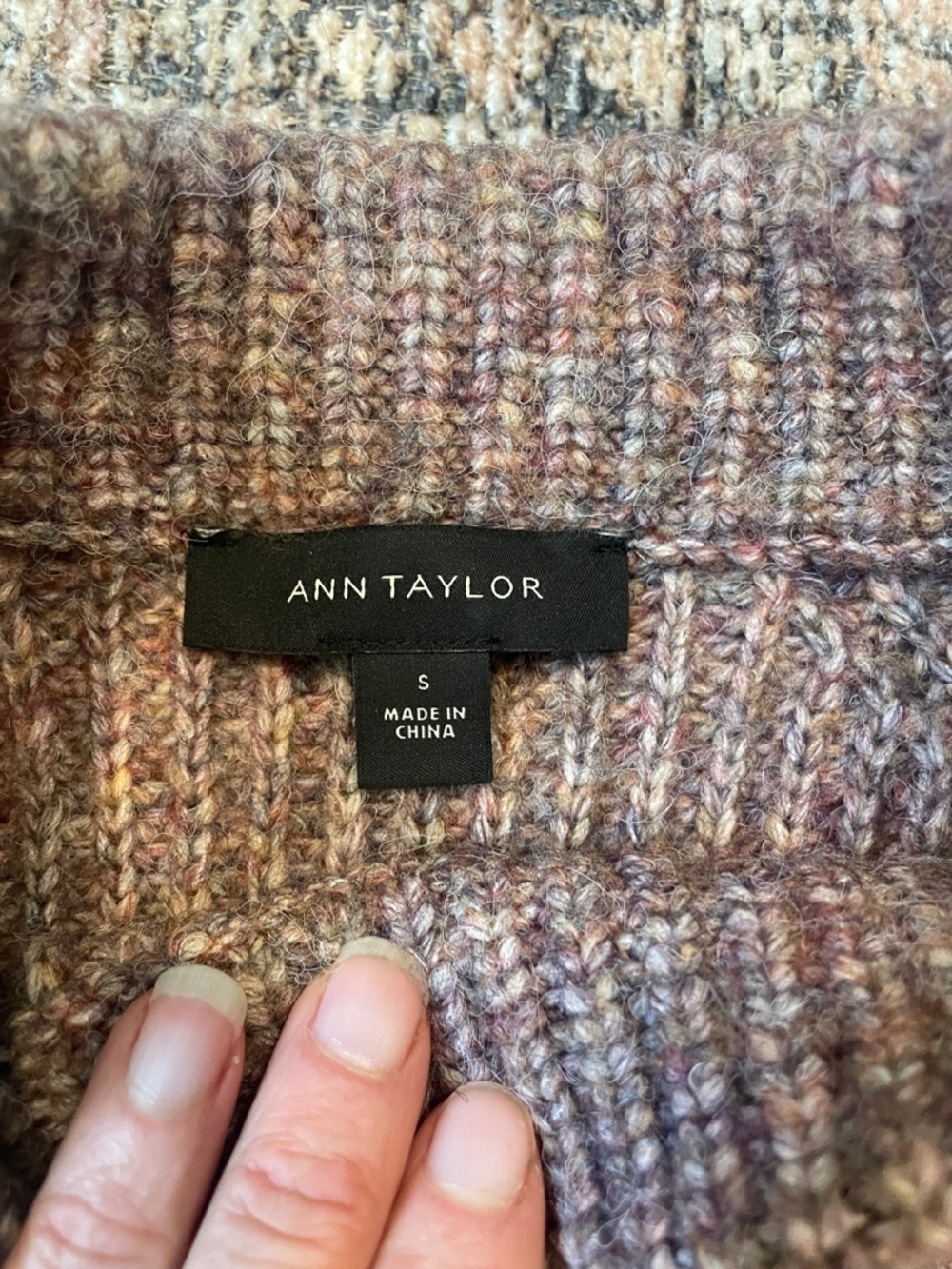 Ann Taylor Purple Marled Knit Sweater S Mock Neck Soft Textured Cozy Fall Winter - Picture 3 of 6